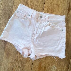 7 For All Mankind Light Pink Jean Shorts